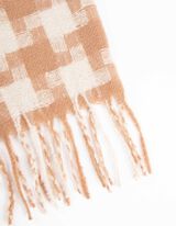 Schal - Fransen an den Abschlüssen - beige