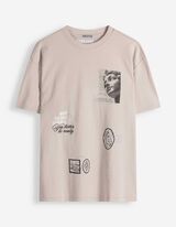 T-Shirt - R&uuml;ckenprint - beige