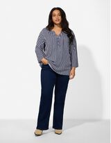 Bluse - Allover-Muster - dunkelblau