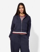 Sweatjacke - Cropped - dunkelblau