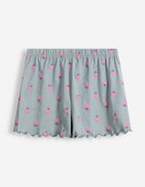 Set pijama alcătuit din bluză și pantaloni scurți - Imprimeu allover - Albastru deschis