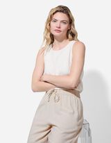 Bermudy  - Směs se lnem - b&eacute;žov&aacute;