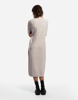 Gebreide jurk - Kuitlengte - beige
