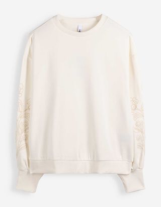 Sweatshirt - Ballon&auml;rmel - Off-White