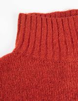 Megzta suknelė - Stati apykaklė - tamsiai raudonas