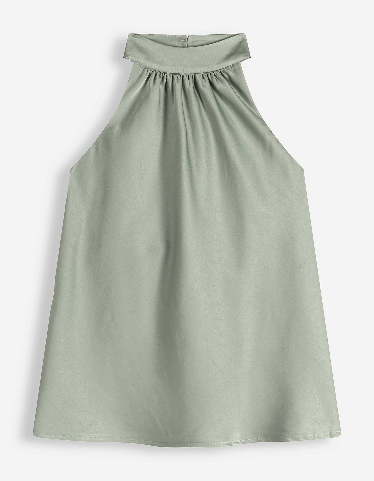 Bluse - Neckholder-Ausschnitt - Petrol