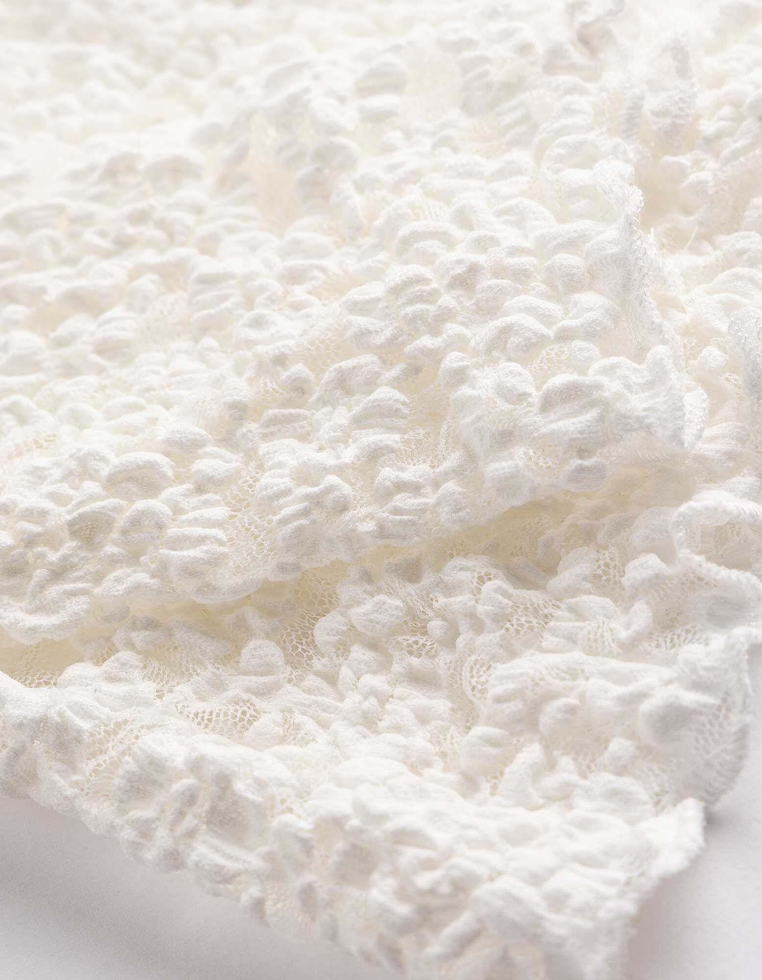 Langarmshirt - Crinkle-Optik - Off-White