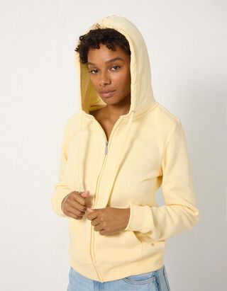 Sweatjacke - Regular Fit - Hellgelb