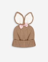 Berretto in maglia - Fiocco applicato - marrone chiaro