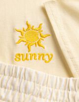 Pyžamov&yacute; set trička a &scaron;ortek - Směs vzorů - sv. zluta