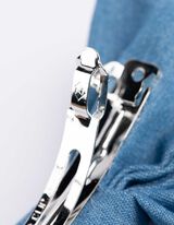 Ozdoba włosów - naszyta kokardka - srebrny