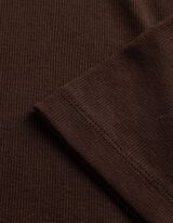 T-Shirt - Rippenstruktur - dunkelbraun