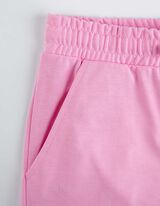 spodnie joggingowe - elastyczny pas - rozowy