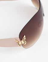 Occhiali da sole - a specchio - beige