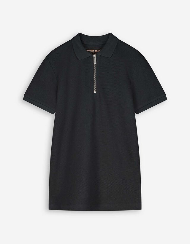 Tricou polo - Fermoar - Gri inchis