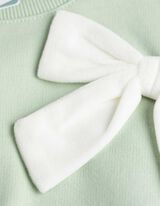 Set aus Sweatshirt und Leggings - Schleifenapplikation - grün