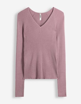 Pullover - Rippenstruktur - Lila