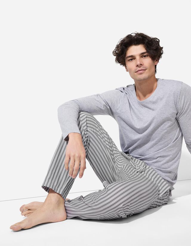 MoFiz Herenpyjamabroek, katoen, geruit, lang, casual, met zakken, 3-pack-E, L