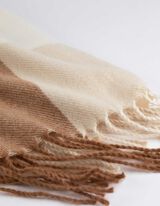 Šál - Károvaný vzor - bezova