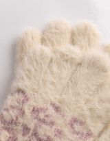 Handschuhe - Leopardenmuster - Wei&szlig;