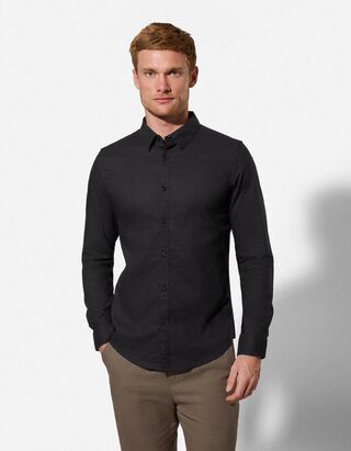 Hemd - Leinen-Mix - schwarz