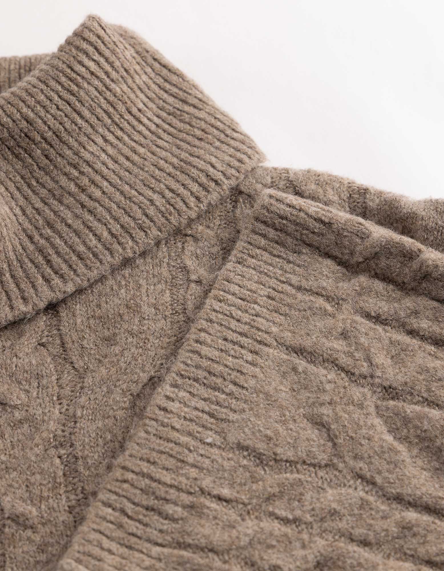 Pullover - Zopfstrick - Beige
