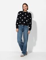 Trikotažinis megztinis - Taškuota - juodas