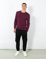 Pulóver - Gofri szerkezet - mélyvörös