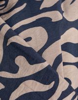 Bluse - Allover-Print - dunkelblau