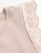 Top sans manches - Volants - beige