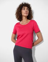 Cropped shirt - Geribde structuur - pink