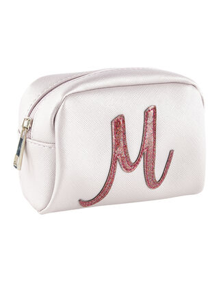 Damen Kosmetiktasche mit glitzerndem Buchstaben