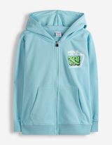 Sweatjacke - R&uuml;ckenprint - hellblau