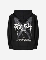 bluza z kapturem - Tylny nadruk - czarny