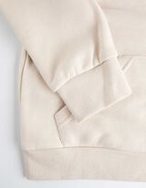 Trumpas džemperis - Gobtuvas su įvertu raišteliu - smelio spalvos