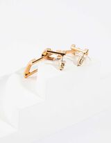 auskarai - Dekoratyvūs akmenukai - auksinis