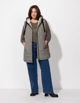 Steppweste - Kapuze - gr&uuml;n