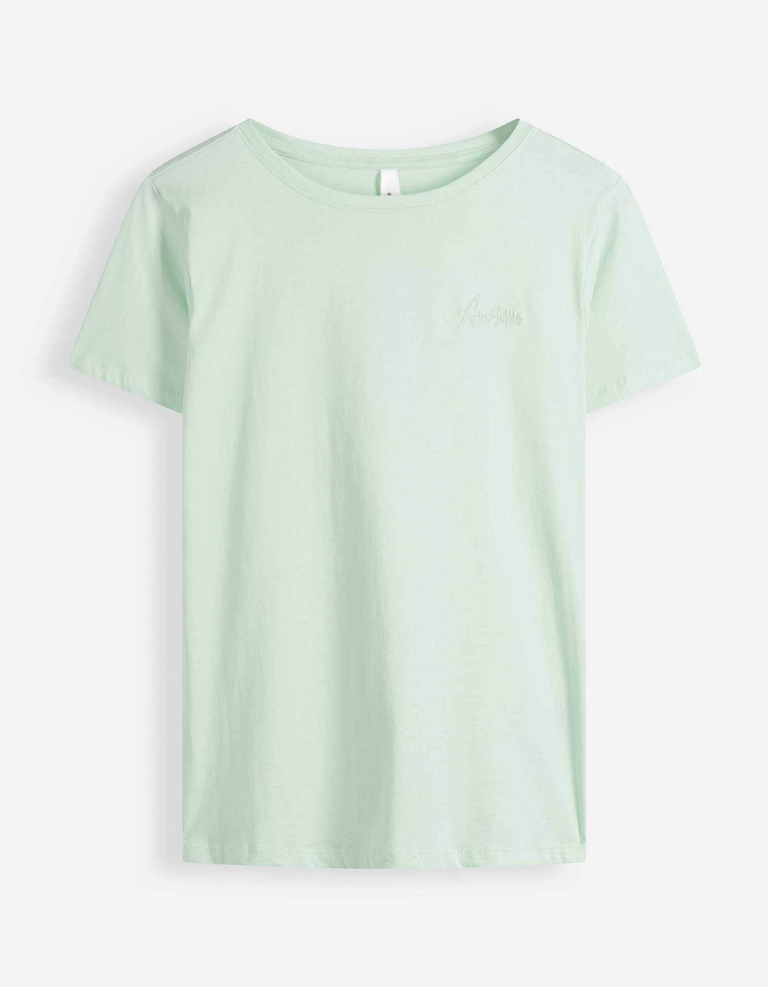 T-shirt - Borduursels - Lichtgroen