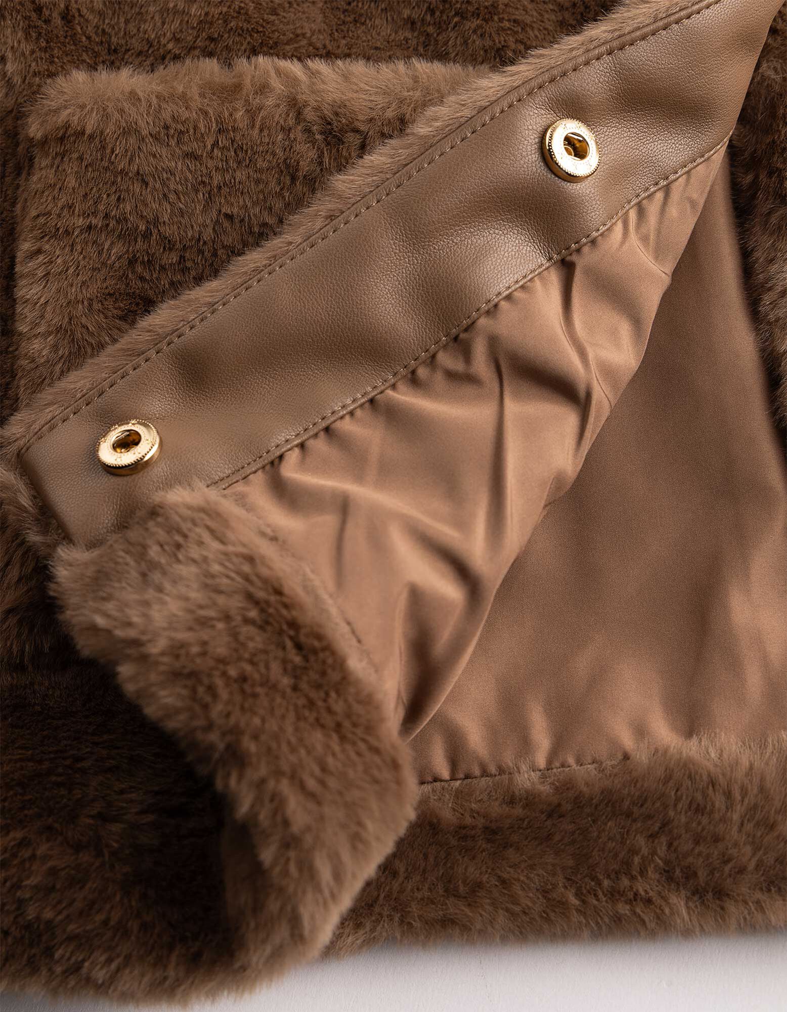 Jacke - Pl&uuml;sch - Braun