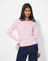 Pullover en tricot - Encolure ronde - Rose