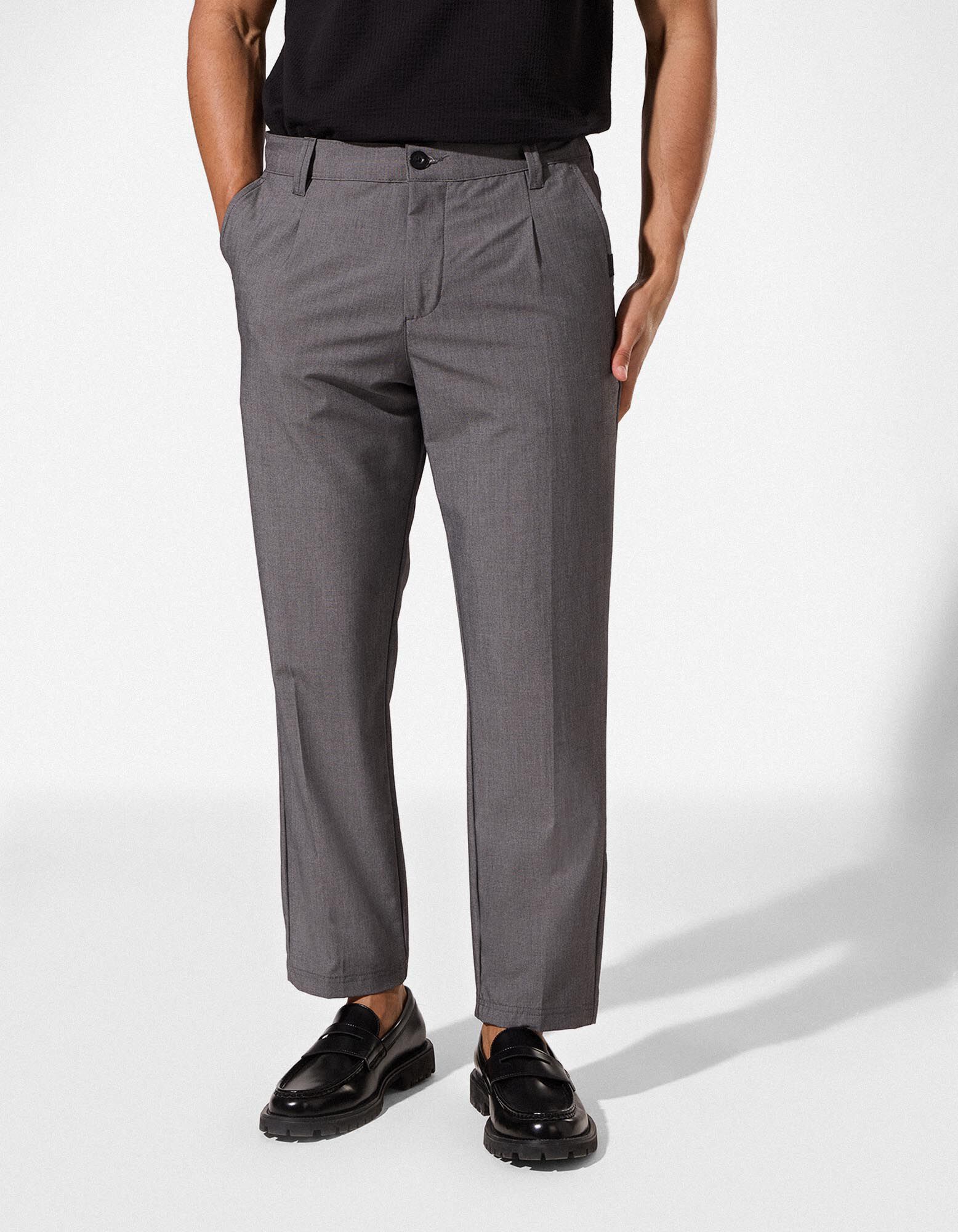 Chinohose - Viskose-Anteil - Grau