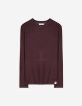 sweter - zwijane krawędzie - ciemny czerwony