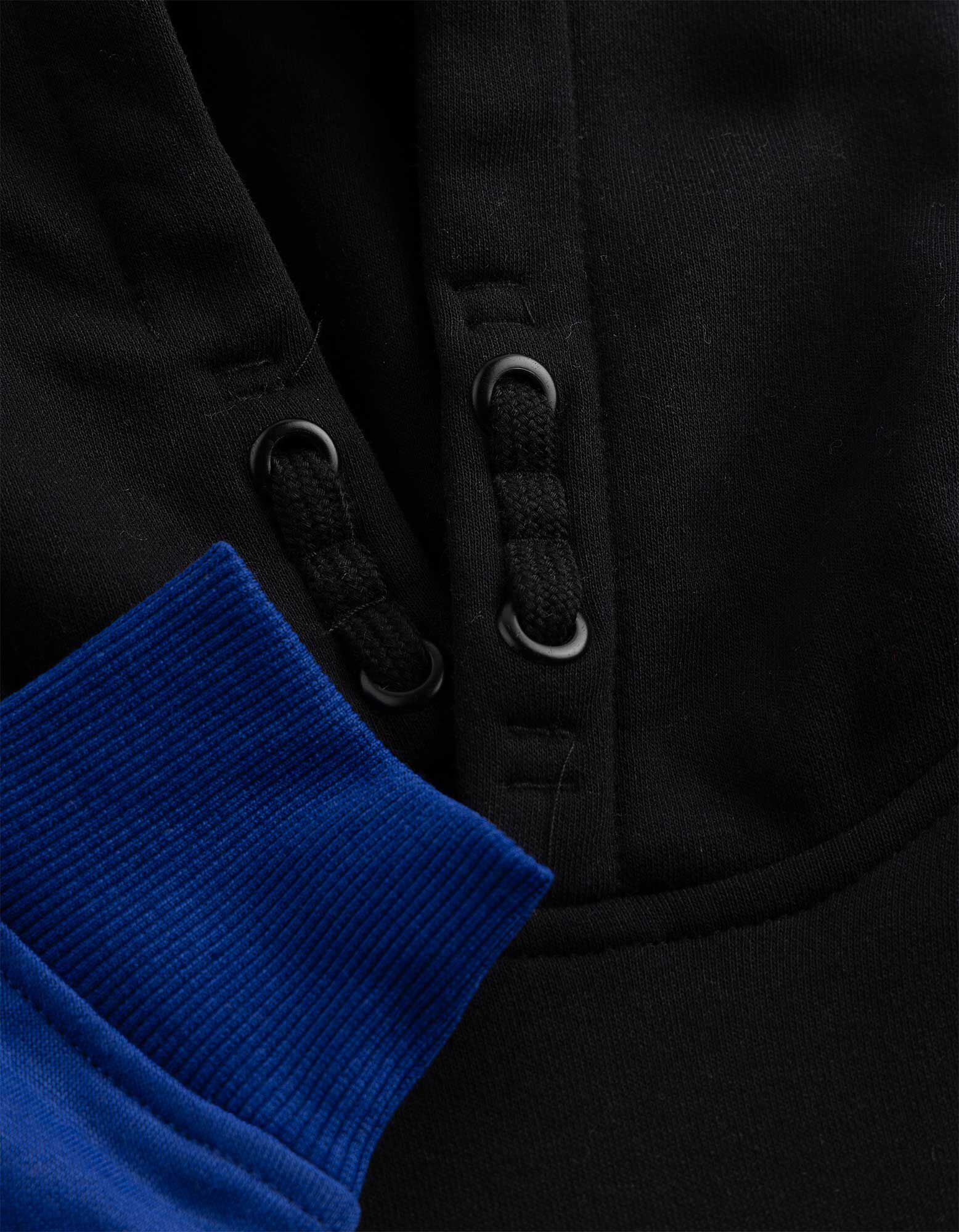 Hoodie - Color-Blocking - blau