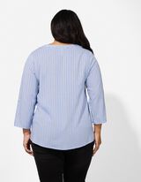 Bluse - Allover-Muster - hellblau
