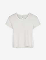 T-Shirt - Rippenstruktur - weiß