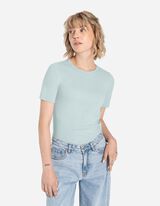 Tricou - Structură cu nervuri - Verde