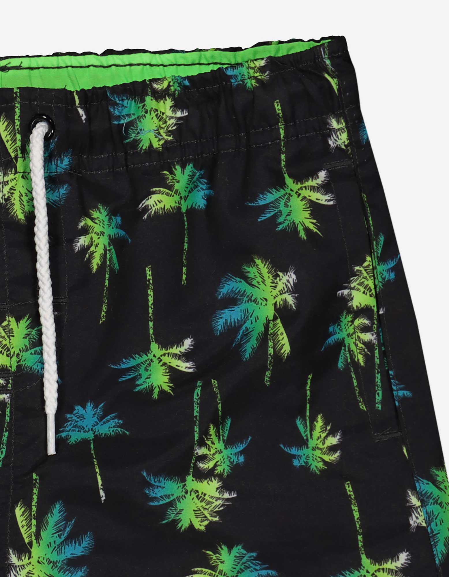 Short de bain - Ceinture &eacute;lastique - Noir