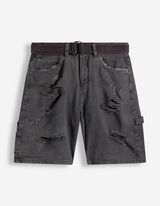 Short - Finition d&eacute;lav&eacute;e &agrave; l&rsquo;acide - Gris