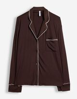 Pyjama Set aus Shirt und Hose - Viskose-Mix - Braun