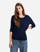 Bluză de corp cu mânecă lungă - Mânecă trei sferturi - Albastru inchis